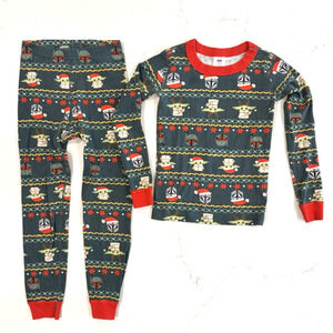 HANNA ANDERSSON STAR WARS Mandalorian Grogu Christmas Holiday Pajamas 120 Sz 6-7